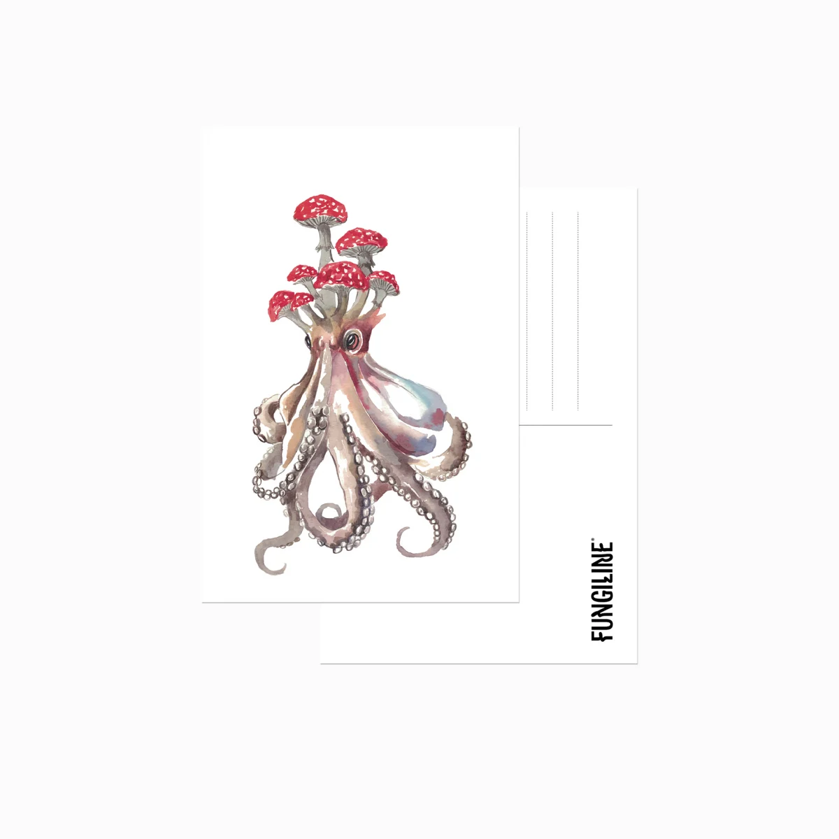 Почтовая открытка «Осьминог и мухомор» • Сувенир от Fungiline — изображение 1