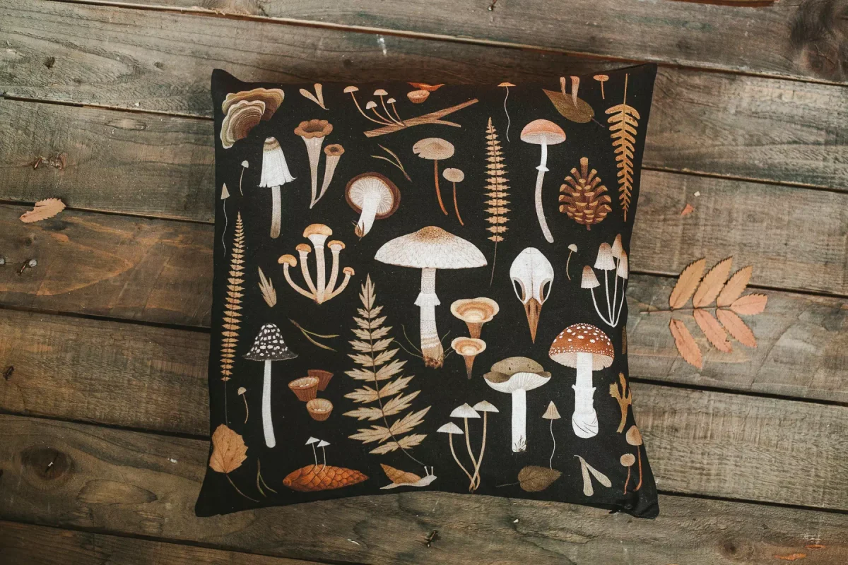 Льняной чехол для подушки «Ведьмовской» • Сувенир от Fungiline — изображение 2