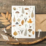 Стикеры «Птичий череп и листья» • Сувенир от Fungiline